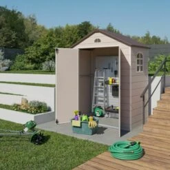 Abri De Jardin Résine Beige Trigano 1,61 M² + Kit D'ancrage 10 Abri De Jardin Résine Beige Trigano 1,61 M² + Kit D'ancrage -France Abri de jardin Soldes Boutique 29670409 4