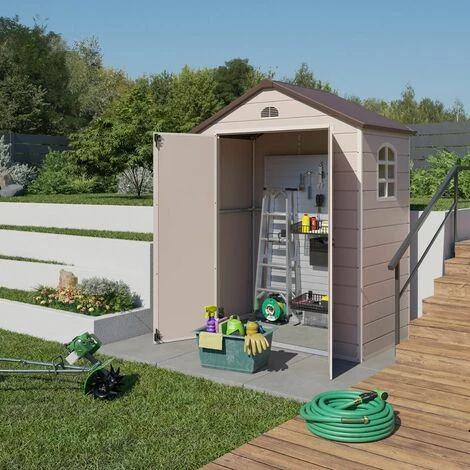 Abri De Jardin Résine Beige Trigano 1,61 M² + Kit D'ancrage 6 Abri De Jardin Résine Beige Trigano 1,61 M² + Kit D'ancrage – Image 4