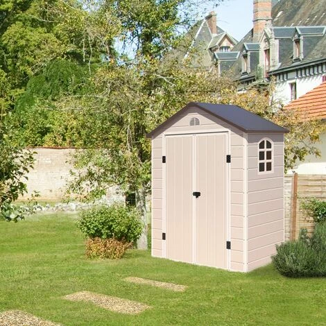 Abri De Jardin Résine Beige Trigano 1,61 M² + Kit D'ancrage 7 Abri De Jardin Résine Beige Trigano 1,61 M² + Kit D'ancrage – Image 5