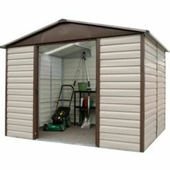 Trigano Abri Métal 108TBSL - S.H. T. 7,18 M² - H. 224cm - Gris Chataîgne