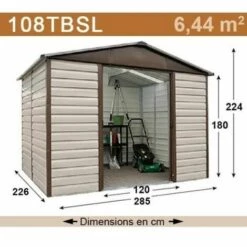 Trigano Abri Métal 108TBSL - S.H. T. 7,18 M² - H. 224cm - Gris Chataîgne -France Abri de jardin Soldes Boutique 29816065 4