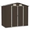 TRUE DEAL Abri De Jardin Marron 205x129x183 Cm Acier Galvanisé 2 TRUE DEAL Abri De Jardin Marron 205x129x183 Cm Acier Galvanisé -France Abri de jardin Soldes Boutique 30366025 1