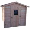 Habrita Abri Madriers 28 Mm Fabriqué En Douglas Massif - S.h.t. : 4,28 M2 - Toit Double Pente