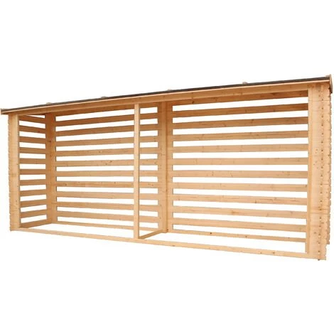 TIMBELA M203 Abri à Bûches -l112xL450xH199 Cm/ 4m2 - Abri De Stockage Du Bois Et Range Bûches Extérieur 3 TIMBELA M203 Abri à Bûches -l112xL450xH199 Cm/ 4m2 - Abri De Stockage Du Bois Et Range Bûches Extérieur