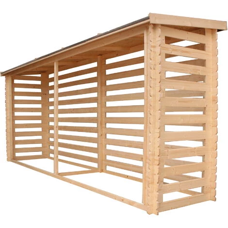 TIMBELA M203 Abri à Bûches -l112xL450xH199 Cm/ 4m2 - Abri De Stockage Du Bois Et Range Bûches Extérieur 4 TIMBELA M203 Abri à Bûches -l112xL450xH199 Cm/ 4m2 - Abri De Stockage Du Bois Et Range Bûches Extérieur – Image 2
