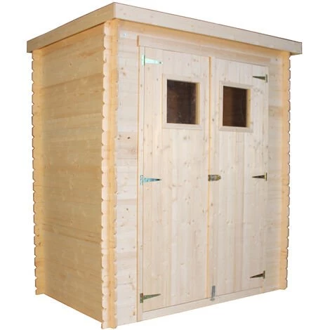 Abri De Jardin En Bois TIMBELA M308 - Stockage Extérieur L184xL128xH202 Cm/1,81 M2 - Petit Abri à Outils, Local à Vélos - Toit Imperméable, Fenêtres - Beige 5 Abri De Jardin En Bois TIMBELA M308 - Stockage Extérieur L184xL128xH202 Cm/1,81 M2 - Petit Abri à Outils, Local à Vélos - Toit Imperméable, Fenêtres - Beige – Image 3