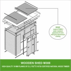 Abri De Jardin En Bois TIMBELA M308 - Stockage Extérieur L184xL128xH202 Cm/1,81 M2 - Petit Abri à Outils, Local à Vélos - Toit Imperméable, Fenêtres - Beige 10 Abri De Jardin En Bois TIMBELA M308 - Stockage Extérieur L184xL128xH202 Cm/1,81 M2 - Petit Abri à Outils, Local à Vélos - Toit Imperméable, Fenêtres - Beige -France Abri de jardin Soldes Boutique 30525128 4