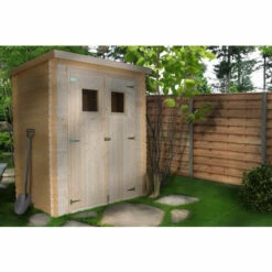 Abri De Jardin En Bois AVEC SOL TRAITÉ TIMBELA M308+M308G- Stockage Extérieur L184xL128xH202 Cm/1,81 M2 - Petit Abri à Outils, Local à Vélos - Toit Imperméable, Fenêtres - Beige -France Abri de jardin Soldes Boutique 30525136 5
