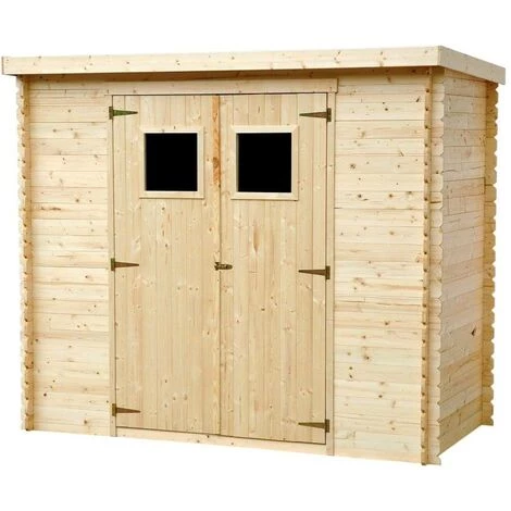 TIMBELA M310+M310G Abri De Jardin En Bois AVEC SOL TRAITÉ - Stockage Extérieur L239xL142xH200cm/2.63 M2 - Petit Abri à Outils, Local à Vélos - Toit Imperméable, Fenêtres - Beige 4 TIMBELA M310+M310G Abri De Jardin En Bois AVEC SOL TRAITÉ - Stockage Extérieur L239xL142xH200cm/2.63 M2 - Petit Abri à Outils, Local à Vélos - Toit Imperméable, Fenêtres - Beige – Image 2