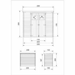 TIMBELA M310+M310G Abri De Jardin En Bois AVEC SOL TRAITÉ - Stockage Extérieur L239xL142xH200cm/2.63 M2 - Petit Abri à Outils, Local à Vélos - Toit Imperméable, Fenêtres - Beige 9 TIMBELA M310+M310G Abri De Jardin En Bois AVEC SOL TRAITÉ - Stockage Extérieur L239xL142xH200cm/2.63 M2 - Petit Abri à Outils, Local à Vélos - Toit Imperméable, Fenêtres - Beige -France Abri de jardin Soldes Boutique 30525165 3