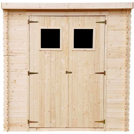 Abri De Jardin En Bois AVEC SOL TRAITÉ TIMBELA M311+M311G - Stockage Extérieur L204xL142xH200cm//2.22m2- Petit Abri à Outils, Local à Vélos - Toit Imperméable, Fenêtres - Beige 4 Abri De Jardin En Bois AVEC SOL TRAITÉ TIMBELA M311+M311G - Stockage Extérieur L204xL142xH200cm//2.22m2- Petit Abri à Outils, Local à Vélos - Toit Imperméable, Fenêtres - Beige – Image 2