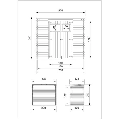 Abri De Jardin En Bois AVEC SOL TRAITÉ TIMBELA M311+M311G - Stockage Extérieur L204xL142xH200cm//2.22m2- Petit Abri à Outils, Local à Vélos - Toit Imperméable, Fenêtres - Beige 5 Abri De Jardin En Bois AVEC SOL TRAITÉ TIMBELA M311+M311G - Stockage Extérieur L204xL142xH200cm//2.22m2- Petit Abri à Outils, Local à Vélos - Toit Imperméable, Fenêtres - Beige – Image 3