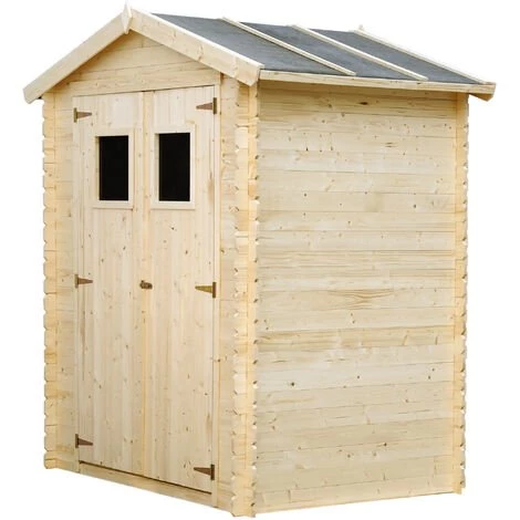 Abri De Jardin En Bois AVEC SOL TRAITÉ- TIMBELA M367 - Stockage Extérieur I196xL136xH218 Cm/ 1.98 M2 Petit Abri à Outils, Local à Vélos - Toit Imperméable, Fenêtres - Beige 4 Abri De Jardin En Bois AVEC SOL TRAITÉ- TIMBELA M367 - Stockage Extérieur I196xL136xH218 Cm/ 1.98 M2 Petit Abri à Outils, Local à Vélos - Toit Imperméable, Fenêtres - Beige – Image 2