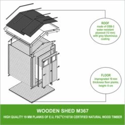 Abri De Jardin En Bois AVEC SOL TRAITÉ- TIMBELA M367 - Stockage Extérieur I196xL136xH218 Cm/ 1.98 M2 Petit Abri à Outils, Local à Vélos - Toit Imperméable, Fenêtres - Beige 10 Abri De Jardin En Bois AVEC SOL TRAITÉ- TIMBELA M367 - Stockage Extérieur I196xL136xH218 Cm/ 1.98 M2 Petit Abri à Outils, Local à Vélos - Toit Imperméable, Fenêtres - Beige -France Abri de jardin Soldes Boutique 30525249 4