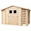 Abri De Jardin En Bois Et Range Bûches Extérieur TIMBELA M389 - Stockage Extérieur I206xL328xH218 Cm/ 3,53 + 0,97+0,97 M2 Petit Abri à Outils, Local à Vélos - Toit Imperméable, Fenêtres - Beige 2 Abri De Jardin En Bois Et Range Bûches Extérieur TIMBELA M389 - Stockage Extérieur I206xL328xH218 Cm/ 3,53 + 0,97+0,97 M2 Petit Abri à Outils, Local à Vélos - Toit Imperméable, Fenêtres - Beige -France Abri de jardin Soldes Boutique 30525305 1