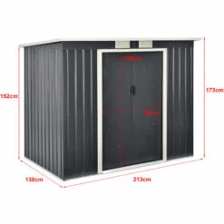 Abri De Jardin 4 M³ Robuste Cabane De Stockage Extérieur Cabane à Outils Toit En Appentis Tôles En Acier Galvanisées Gris Foncé [en.casa] -France Abri de jardin Soldes Boutique 31041278 3