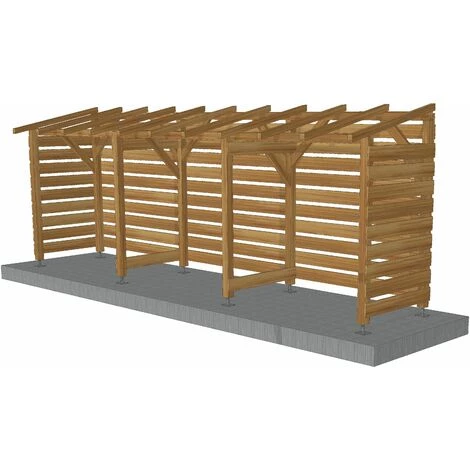 JARDINATOIRE Abri Moto 6m - Non Couvert - Cl3 Marron 3 JARDINATOIRE Abri Moto 6m - Non Couvert - Cl3 Marron