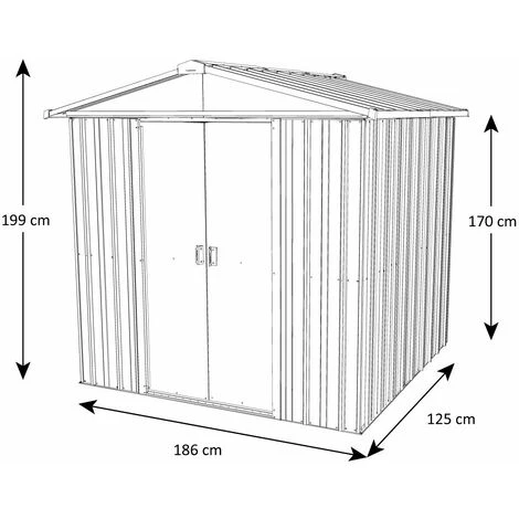 Abri De Jardin Métal Aspect Bois Yardmaster 2,3 M² + Kit D'ancrage 4 Abri De Jardin Métal Aspect Bois Yardmaster 2,3 M² + Kit D'ancrage – Image 2