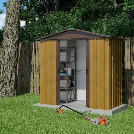 Abri De Jardin Métal Aspect Bois Yardmaster 2,3 M² + Kit D'ancrage 5 Abri De Jardin Métal Aspect Bois Yardmaster 2,3 M² + Kit D'ancrage – Image 3