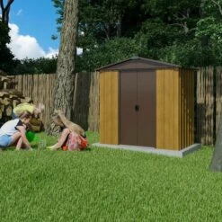 Abri De Jardin Métal Aspect Bois Yardmaster 2,3 M² + Kit D'ancrage 10 Abri De Jardin Métal Aspect Bois Yardmaster 2,3 M² + Kit D'ancrage -France Abri de jardin Soldes Boutique 31580179 4