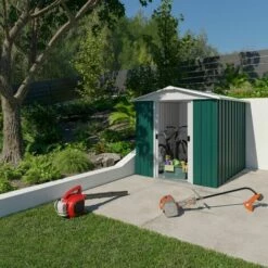 Abri De Jardin Métal Vert Yardmaster 3,8 M² + Kit D'ancrage -France Abri de jardin Soldes Boutique 31580185 4