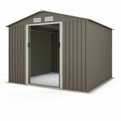 TRIGANO Abri De Jardin Métal Gris/vert 5,8 M² + Kit D'ancrage