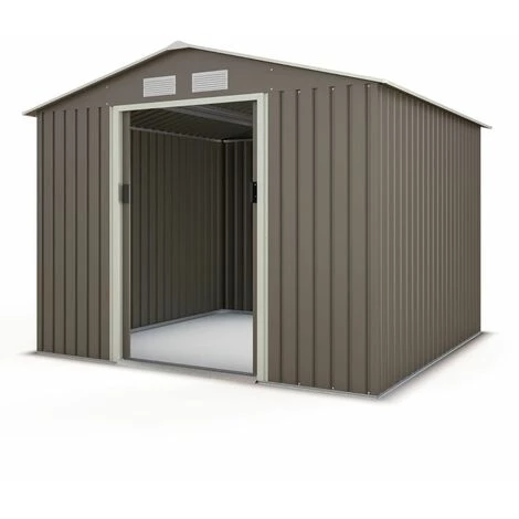 TRIGANO Abri De Jardin Métal Gris/vert 5,8 M² + Kit D'ancrage 3 TRIGANO Abri De Jardin Métal Gris/vert 5,8 M² + Kit D'ancrage