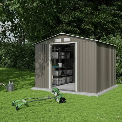 TRIGANO Abri De Jardin Métal Gris/vert 5,8 M² + Kit D'ancrage 5 TRIGANO Abri De Jardin Métal Gris/vert 5,8 M² + Kit D'ancrage – Image 3