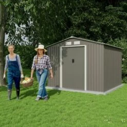 TRIGANO Abri De Jardin Métal Gris/vert 5,8 M² + Kit D'ancrage 10 TRIGANO Abri De Jardin Métal Gris/vert 5,8 M² + Kit D'ancrage -France Abri de jardin Soldes Boutique 31580206 4