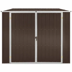 ASUPERMALL Abri De Jardin Marrron 195x198x159 Cm Acier Galvanise -France Abri de jardin Soldes Boutique 32960472 4