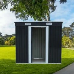 GARDENMOOD GARDEN MOOD ABRIS DE JARDIN EN METAL 2,26m² - PORTE COULISSANTE - GRIS ANTHRACITE -France Abri de jardin Soldes Boutique 33587072 2