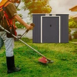 GOPLUS Abri De Jardin Avec Portes Fait En Métal Coulissantes Remise De Jardin Avec Fenêtres Rangement Pour Vélo, Outils De Jardinage Installation Facile 213x130x173CM, Gris 9 GOPLUS Abri De Jardin Avec Portes Fait En Métal Coulissantes Remise De Jardin Avec Fenêtres Rangement Pour Vélo, Outils De Jardinage Installation Facile 213x130x173CM, Gris -France Abri de jardin Soldes Boutique 34761311 3