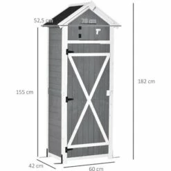 Outsunny Armoire Abri De Jardin Remise Pour Outils 4 étagères 9 Crochets 2 Porte Loquets Toit Pente Bitumé Sapin Gris Blanc - Gris 9 Outsunny Armoire Abri De Jardin Remise Pour Outils 4 étagères 9 Crochets 2 Porte Loquets Toit Pente Bitumé Sapin Gris Blanc - Gris -France Abri de jardin Soldes Boutique 34833540 3