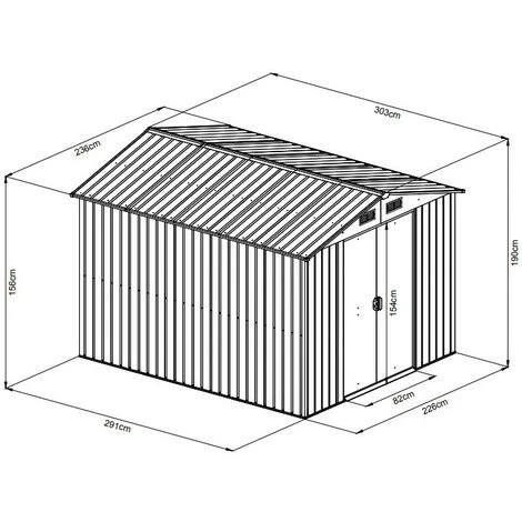 X-metal Abri Métal 7,15m² WoodTouch - Acier Galvanisé - Kit D'ancrage - Aspect Bois 4 X-metal Abri Métal 7,15m² WoodTouch - Acier Galvanisé - Kit D'ancrage - Aspect Bois – Image 2