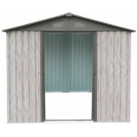 X-metal Abri Métal 7,15m² WoodTouch - Acier Galvanisé - Kit D'ancrage - Aspect Bois 7 X-metal Abri Métal 7,15m² WoodTouch - Acier Galvanisé - Kit D'ancrage - Aspect Bois – Image 5