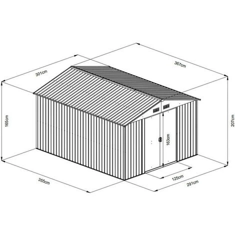 X-metal Abri Métal 11m² WoodTouch - Acier Galvanisé - Kit D'ancrage - Aspect Bois 4 X-metal Abri Métal 11m² WoodTouch - Acier Galvanisé - Kit D'ancrage - Aspect Bois – Image 2