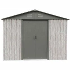 X-metal Abri Métal 9,12m² WoodTouch - Acier Galvanisé - Kit D'ancrage - Aspect Bois -France Abri de jardin Soldes Boutique 34855217 3