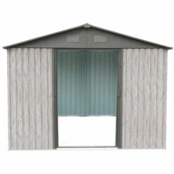 X-metal Abri Métal 9,12m² WoodTouch - Acier Galvanisé - Kit D'ancrage - Aspect Bois -France Abri de jardin Soldes Boutique 34855217 5