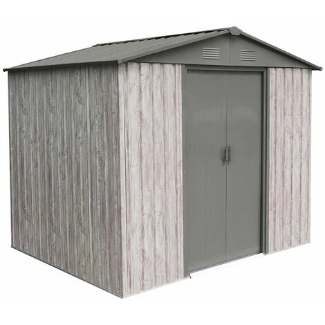 X-metal Abri Métal 4,1m² WoodTouch - Acier Galvanisé - Kit D'ancrage - Aspect Bois 3 X-metal Abri Métal 4,1m² WoodTouch - Acier Galvanisé - Kit D'ancrage - Aspect Bois