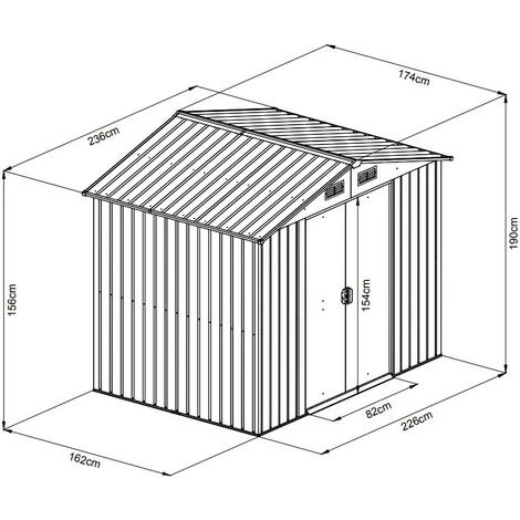 X-metal Abri Métal 4,1m² WoodTouch - Acier Galvanisé - Kit D'ancrage - Aspect Bois 4 X-metal Abri Métal 4,1m² WoodTouch - Acier Galvanisé - Kit D'ancrage - Aspect Bois – Image 2