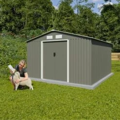 TRIGANO Abri De Jardin Métal Gris/vert 10,91 M² + Kit D'ancrage 10 TRIGANO Abri De Jardin Métal Gris/vert 10,91 M² + Kit D'ancrage -France Abri de jardin Soldes Boutique 34990833 4