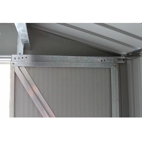 TRIGANO Abri De Jardin Métal Gris/vert 10,91 M² + Kit D'ancrage 7 TRIGANO Abri De Jardin Métal Gris/vert 10,91 M² + Kit D'ancrage – Image 5