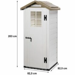 Abri Mural Résine 0,93 M2 Beige/marron - Evo 80 - Habrita - Beige -France Abri de jardin Soldes Boutique 35028626 3