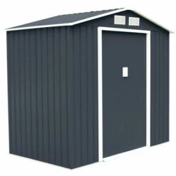 HELLOSHOP26 Abri De Jardin En Métal Cabane à Outils En Tôle Galvanisée 213 X 127 X 185 Cm Gris - Gris