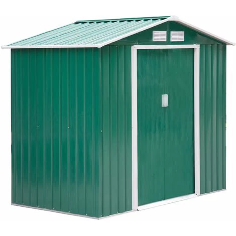 Outsunny Abri De Jardin - Remise Pour Outils - Cabanon Porte Verrouillable - Dim. 213L X 130l X 185H Cm - Tôle D'acier Vert - Vert 3 Outsunny Abri De Jardin - Remise Pour Outils - Cabanon Porte Verrouillable - Dim. 213L X 130l X 185H Cm - Tôle D'acier Vert - Vert