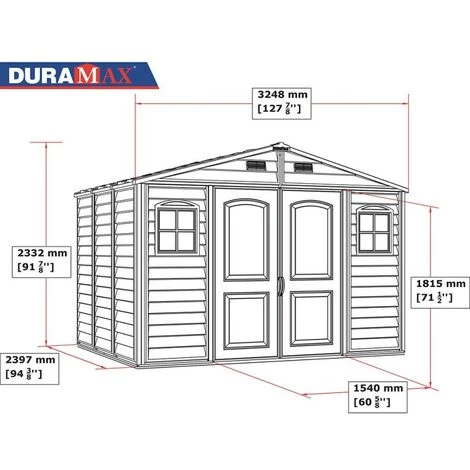 Ezooza Abri De Jardin En PVC Woodside 325 X 247 X233 Cm Couleur Beige Et Marron - Avorio/Marrone 4 Ezooza Abri De Jardin En PVC Woodside 325 X 247 X233 Cm Couleur Beige Et Marron - Avorio/Marrone – Image 2