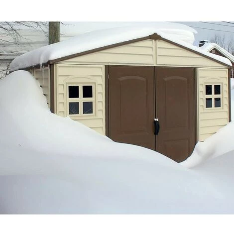 Ezooza Abri De Jardin En PVC Woodside 325 X 247 X233 Cm Couleur Beige Et Marron - Avorio/Marrone 6 Ezooza Abri De Jardin En PVC Woodside 325 X 247 X233 Cm Couleur Beige Et Marron - Avorio/Marrone – Image 4