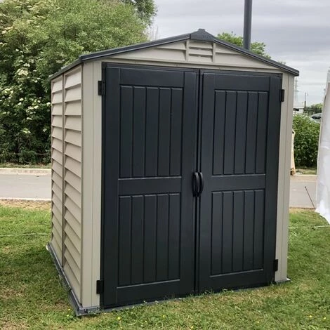 EZOOZA Storemate Plus Abri De Jardin En PVC 183 X 183 Cm Gris Clair Et Foncé - Grigio/Grigio Scuro 5 EZOOZA Storemate Plus Abri De Jardin En PVC 183 X 183 Cm Gris Clair Et Foncé - Grigio/Grigio Scuro – Image 3