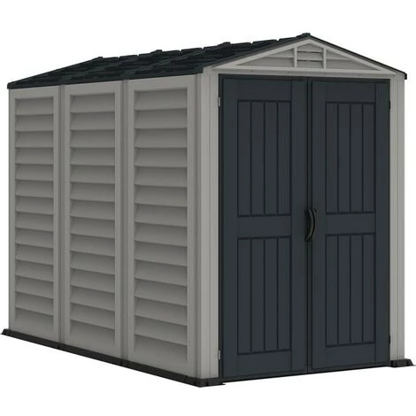 EZOOZA YardMate Plus Abri De Jardin En PVC 171 X 252 X 199 Cm Gris Clair Et Foncé - Grigio/Grigio Scuro 6 EZOOZA YardMate Plus Abri De Jardin En PVC 171 X 252 X 199 Cm Gris Clair Et Foncé - Grigio/Grigio Scuro – Image 4