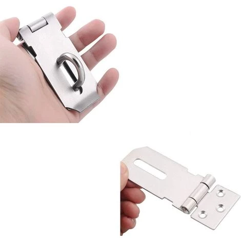 GUAZHUNIFR Loquet à Cadenas En Acier Inoxydable, Loquet Robuste Et Agrafe Avec Vis, Fermoir De Porte, Verrou De Portail, Abri De Jardin, Cadenas Pour Porte, Fenêtre, Armoire, Cage Pour Animal Domestique 4 GUAZHUNIFR Loquet à Cadenas En Acier Inoxydable, Loquet Robuste Et Agrafe Avec Vis, Fermoir De Porte, Verrou De Portail, Abri De Jardin, Cadenas Pour Porte, Fenêtre, Armoire, Cage Pour Animal Domestique – Image 2